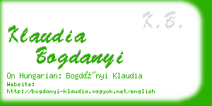 klaudia bogdanyi business card